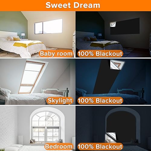 Miniatura 5 de Cortinas opacas portátiles, (79 x 57 pulgadas), persianas opacas 100% portátiles para cualquier ventana con 30 pares de pestañas de gancho y bucle