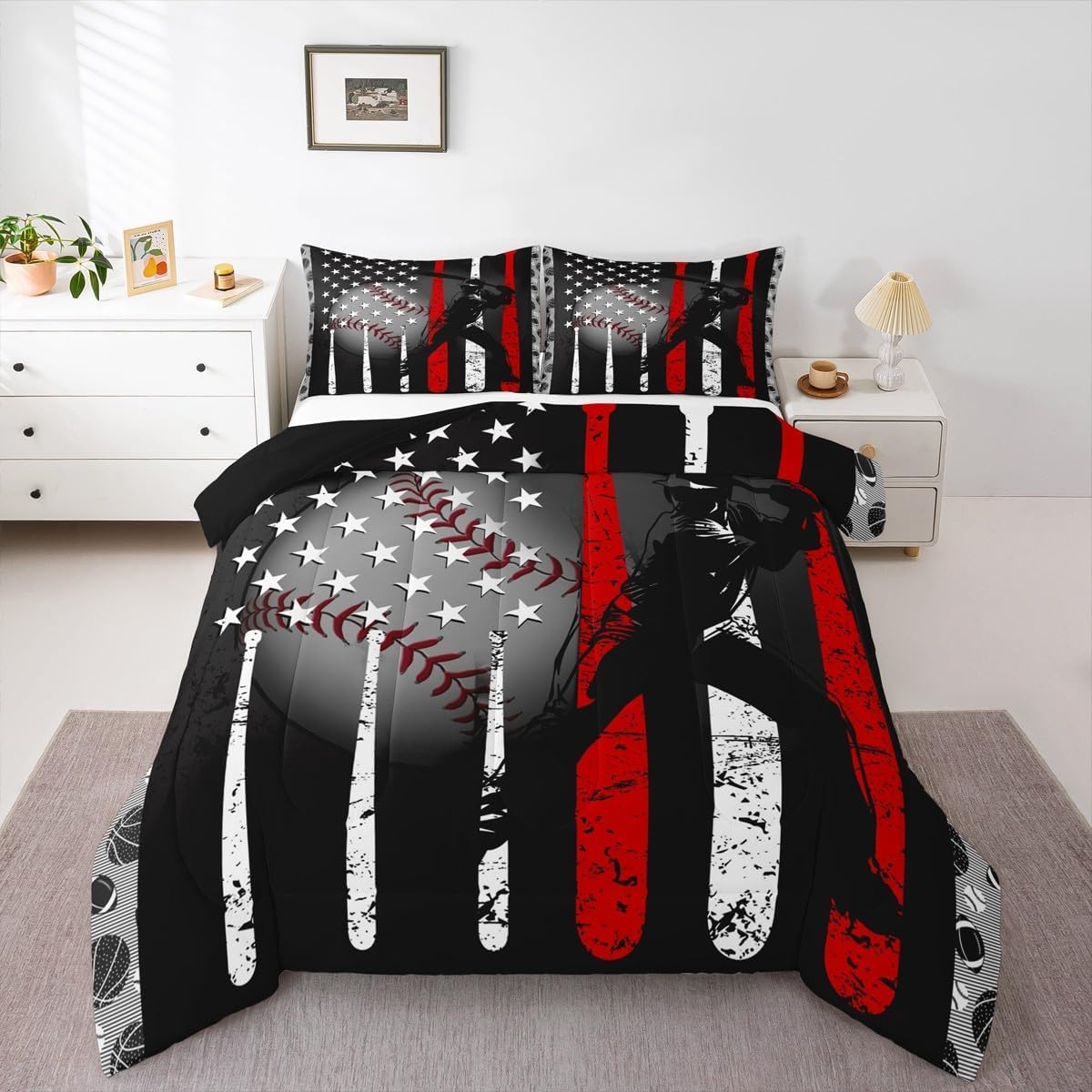 Feelyou Silver Glitter Print (No Glitter) Comforter Bling Party Decorations Bedding Set Diamond Black Comforter Set for Girls BedDuvet Set Quilt Set Queen Size