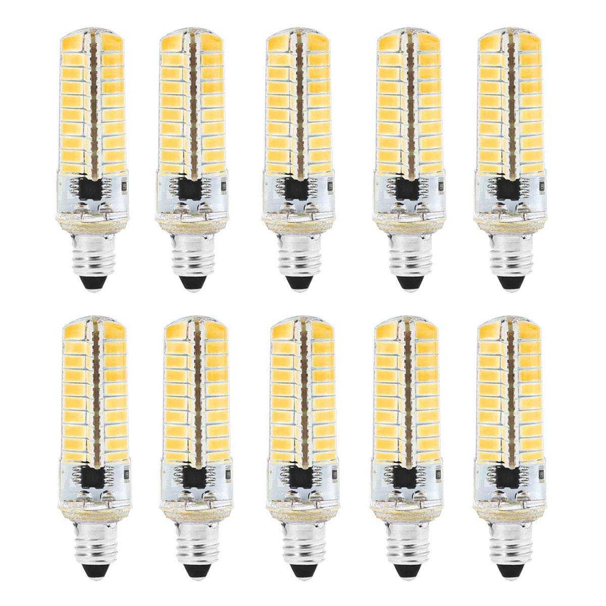 LED Replacement Bulb LED لمبة للإضاءة المنزلية AC 110-120V (10 حزمة) LED لمبة E11 سيليكون الذرة المصباح 5730 SMD 80LED توفير الطاقة مصباح عكس الضوء 5W (50W معادل الهالوجين) For Home, Garage Lighting