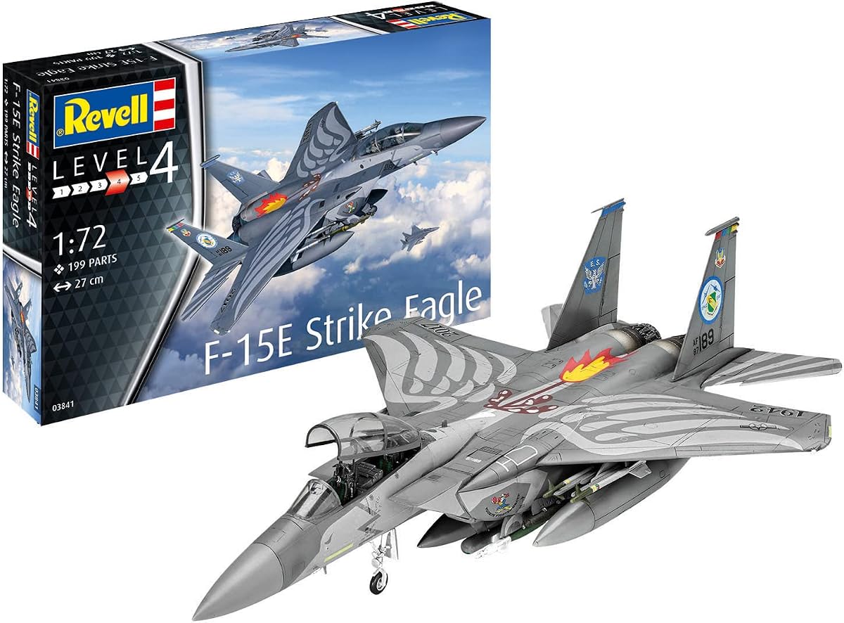 Revell 03841 F-15 Eagle Model Kit Escala 1:72, Sin Barnizar