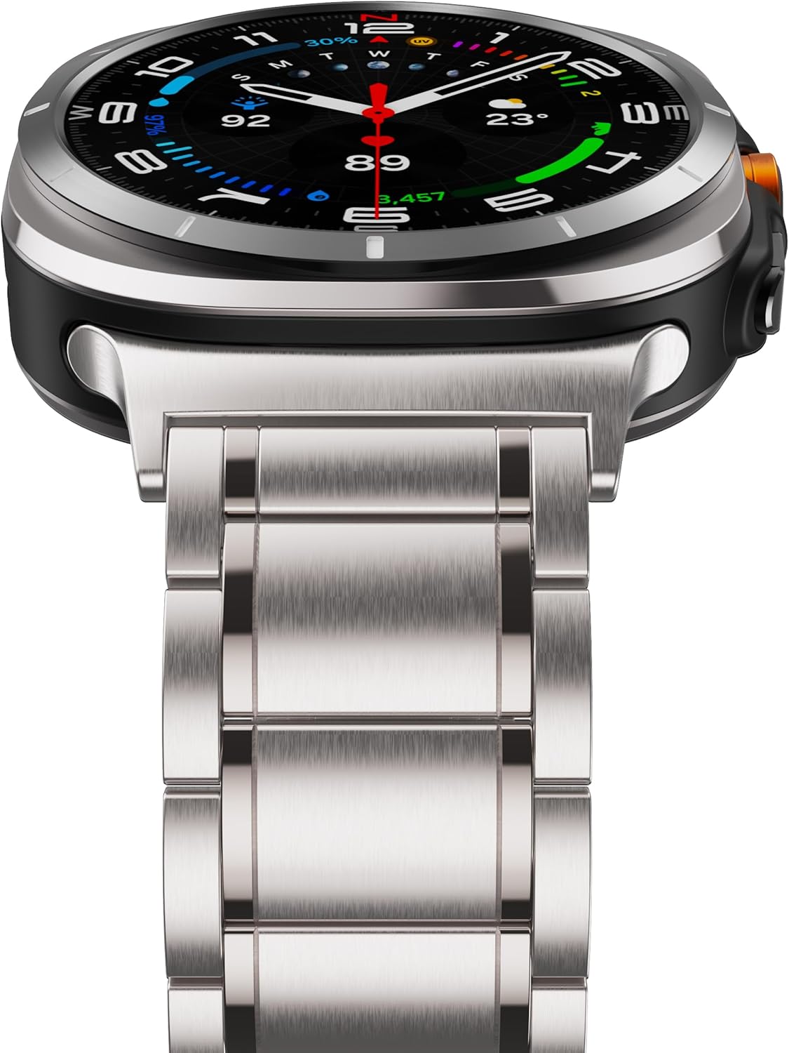 Titanium Bands Compatible with Galaxy Watch Ultra 2/1 47mm Band for Men, Solid Titanium Metal Band Business Replacement Strap for Galaxy Watch 8/7 Ultra 47mm (2025/2024), Silver