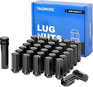 32pcs Black M14x1.5 7 Spline Lug Nuts Fits 8 Lug Aftermarket Wheels