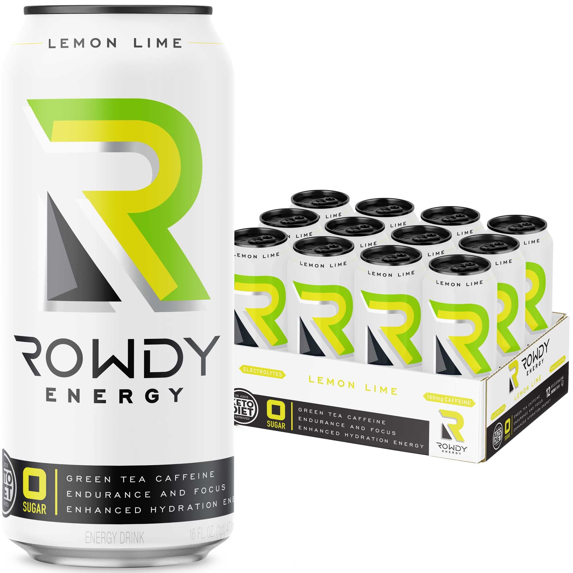 Amazon.com : Rowdy Energy Drink Zero Sugar, Lemon Lime, 16 fl. oz