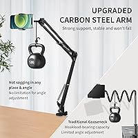 Vista 3 de Soporte de teléfono para escritorio, soporte de teléfono para cama con clip de abrazadera ajustable, soporte flexible para teléfono, soporte