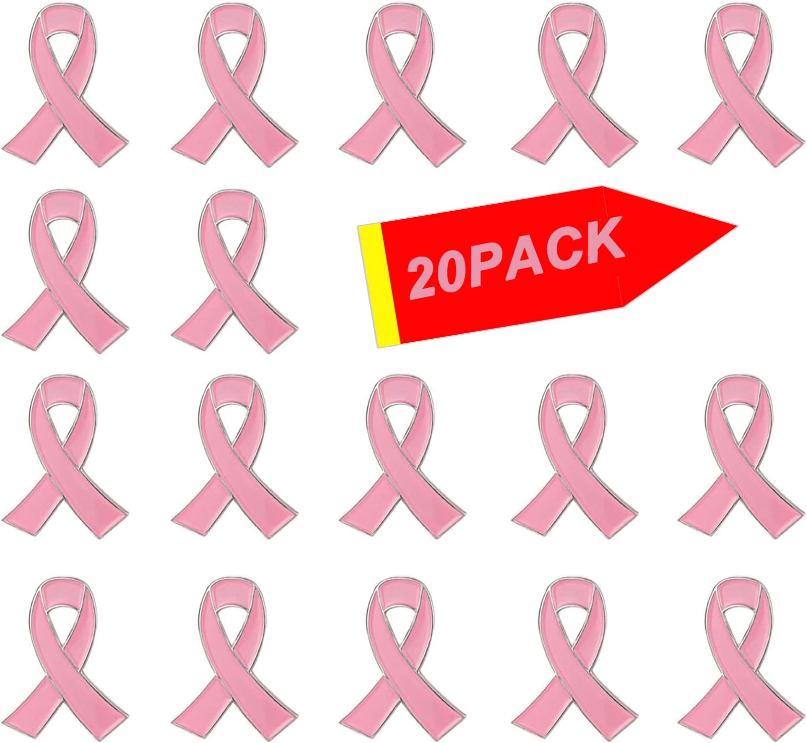 2/20/50Pcs-Official Ribbon pins Breast Cancer Awareness Lapel Pin Pink Pins