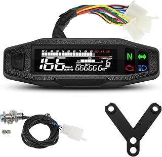 NCXKZLH Instrumentos Motocicleta Tacómetro Digital Universal LED para Motocicleta, para Tablero de Instrumentos, Km/h, mph, odómetro, medidor de Motor, Sensor con Soporte Y/Z/W