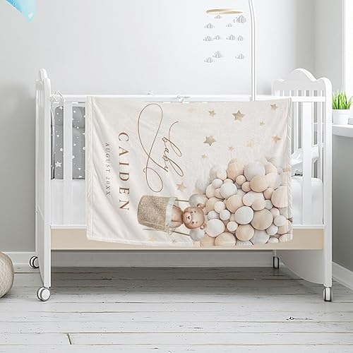 Miniatura 3 de Manta de bebé personalizada con nombre, mantas personalizadas de oso para niñas, regalos para bebés, productos para bebés, mantas súper suaves para