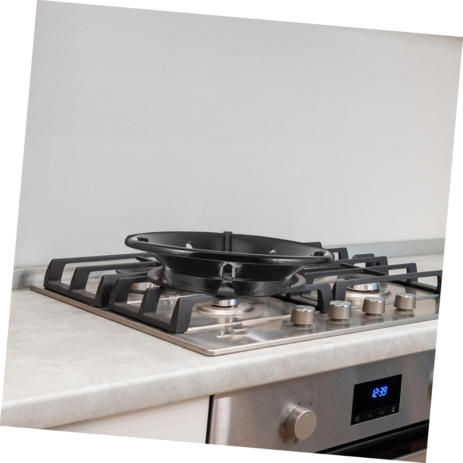 Windproof Wok Stand for Gas Stove 9.84X9.84X1.96In Metal Wok Pan Support Rack High-Temperature Resistant Stove Accessory
