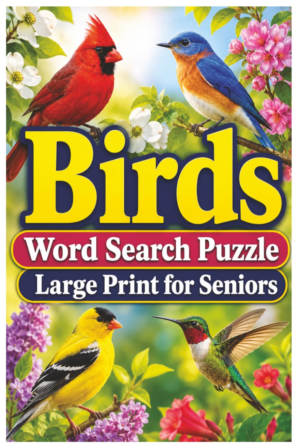 Birds Word Search for Seniors Large Print: Large Print Bird-Themed Puzzles for Adults, Seniors, Bird Lovers, and Nature Fans — 55 Relaxing Puzzles with 825 Words and Answer Keys