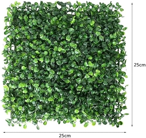 Miniatura 6 de Paneles de pared de césped artificial, 10 x 10 pulgadas (10 unidades), plantas de pared verde sintético para pared interior, pared de fondo, pared