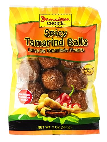 Jamaican Choice Bolas de tamarindo picante, agridulce, caramelo de tamarindo (bolsas de 2 onzas) 1 paquete