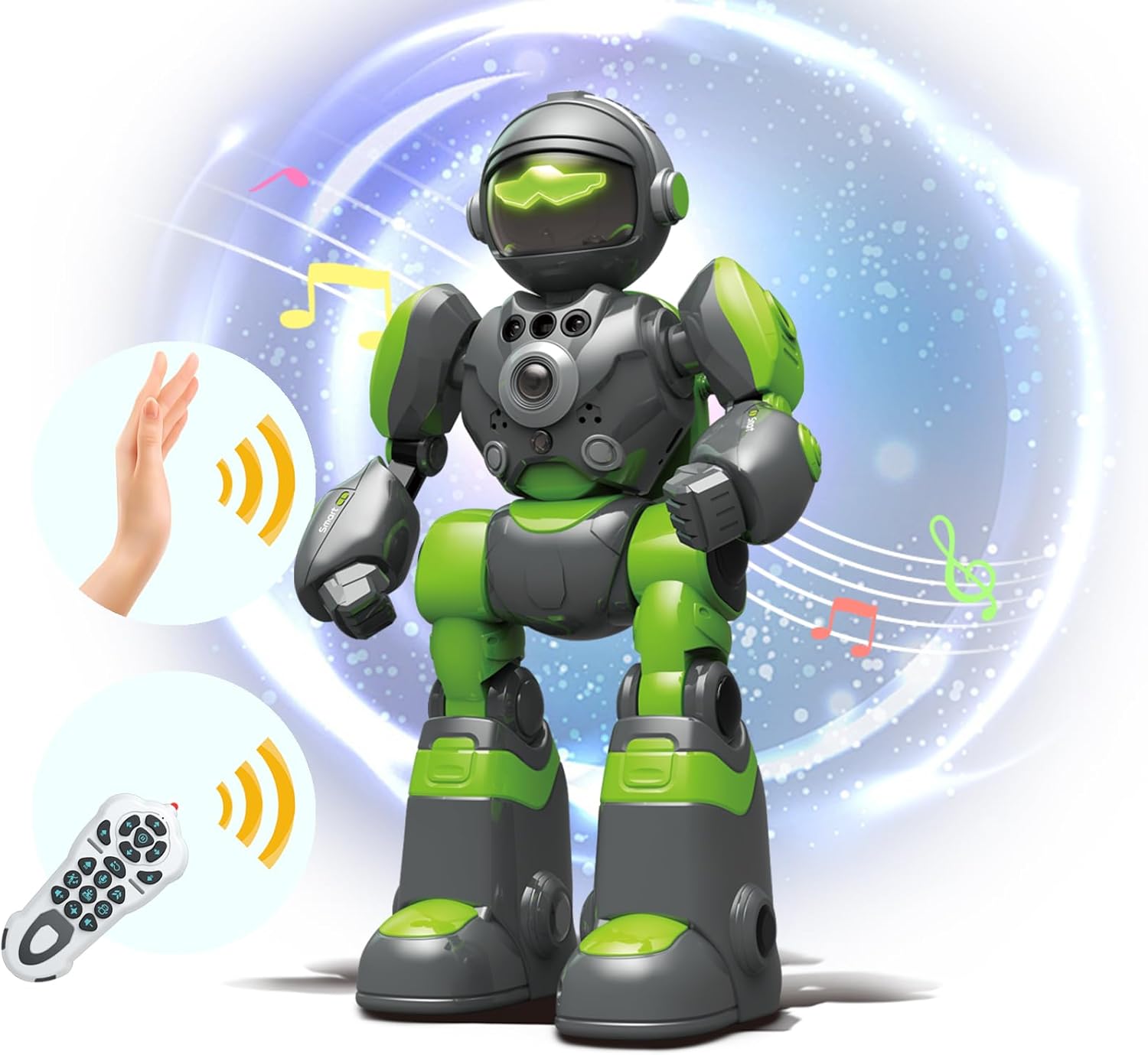 Robotic Toys for Children,Vector Robotic with Gesture & Sensing Programmable Distant Management,Singing Recording Repeat Led Eyes，Robotic Toy Items for Boys Women Ages 3 4 5 6 7 8 12 Years Previous