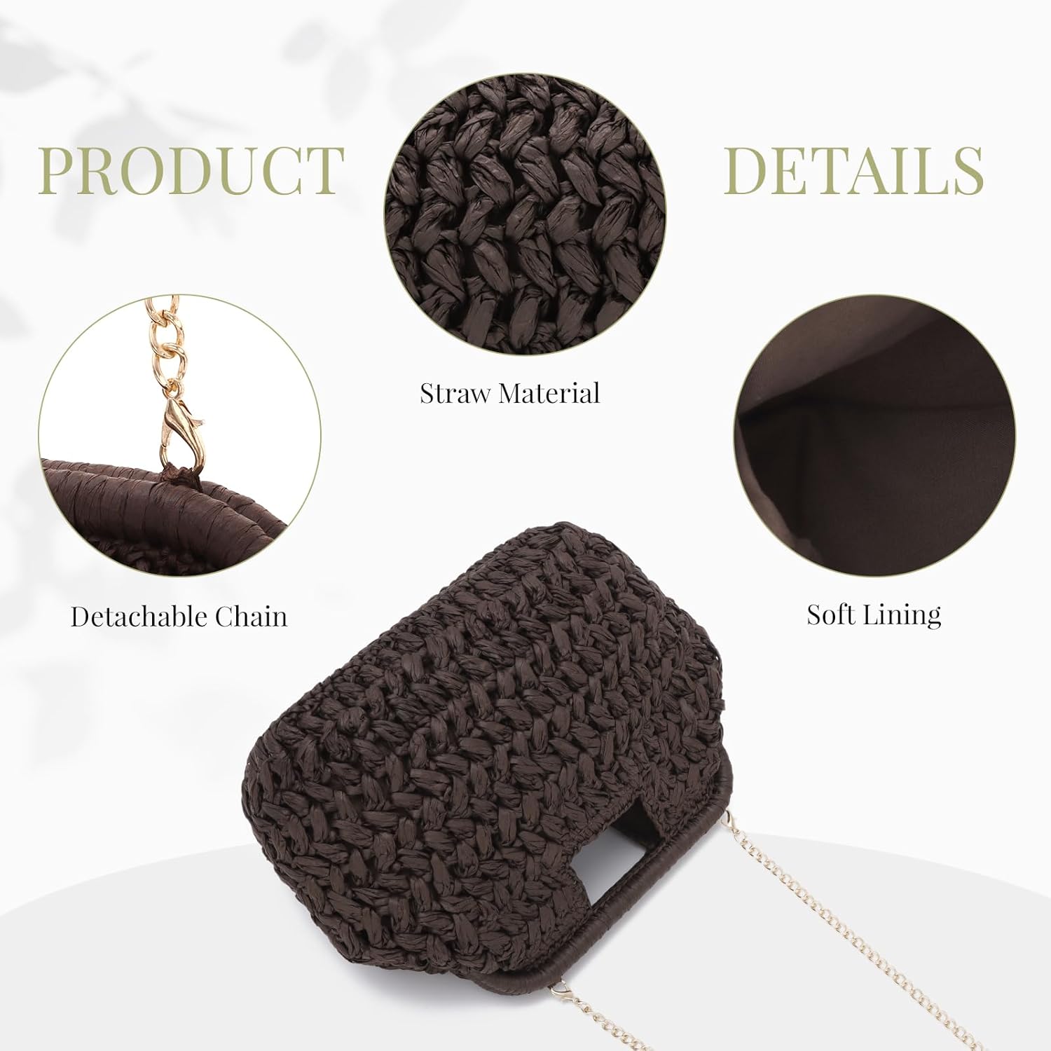 Emprier Straw Clutch Purses for Women Dumpling Bag Summer Beach Woven Handbag