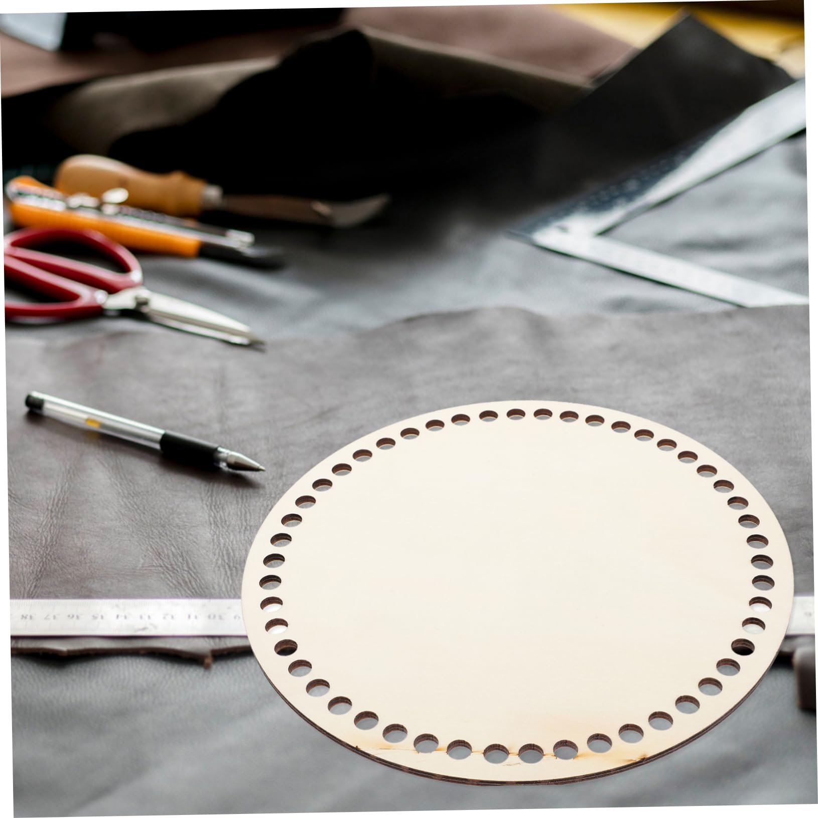 ERINGOGO Wooden Knitting Base 2pcs Crochet Basket Bottoms for DIY Bag Making Projects