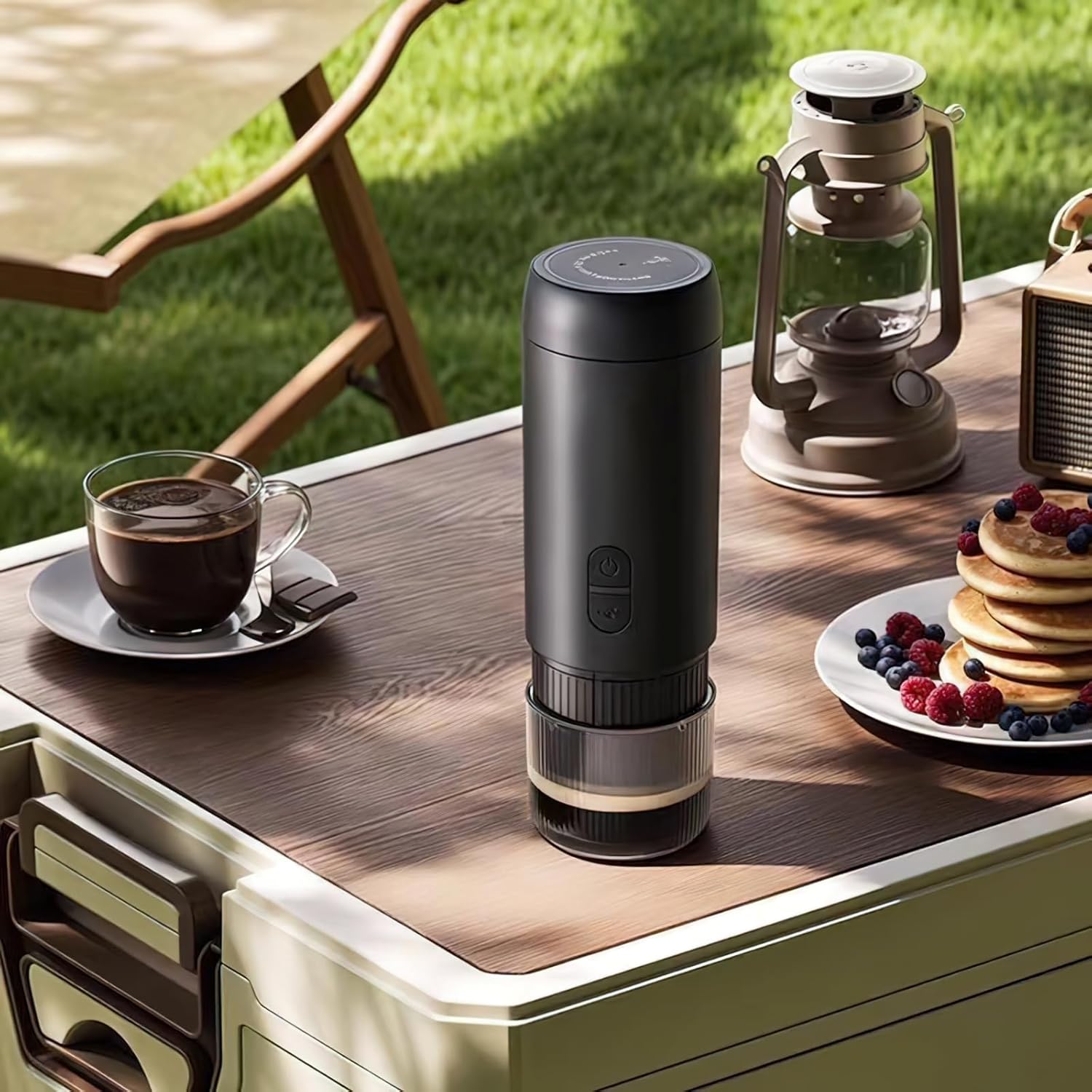 Portable Espresso Coffee Machine, Rechargeable Wireless Handheld Coffee Maker with 304 Stainless Steel Water Tank, 20 Bar High Pressure, IPX5 Water Resistant, Travel Espresso Maker