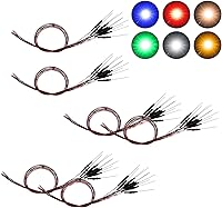 Vista 4 de Evemodel L0402B 20pcs pre-cableado SMD LED 0402 Bule Diodo emisor de luz 12V pre-soldado Micro Litz cable cable longitud 7.8 pulgadas (7.9 in)