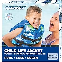 Vista 9 de Oceans 7 US Coast Guard Approved Life Jacket for Infant, Kids, Youth, – Type II & III Vest, Personal Flotation Device