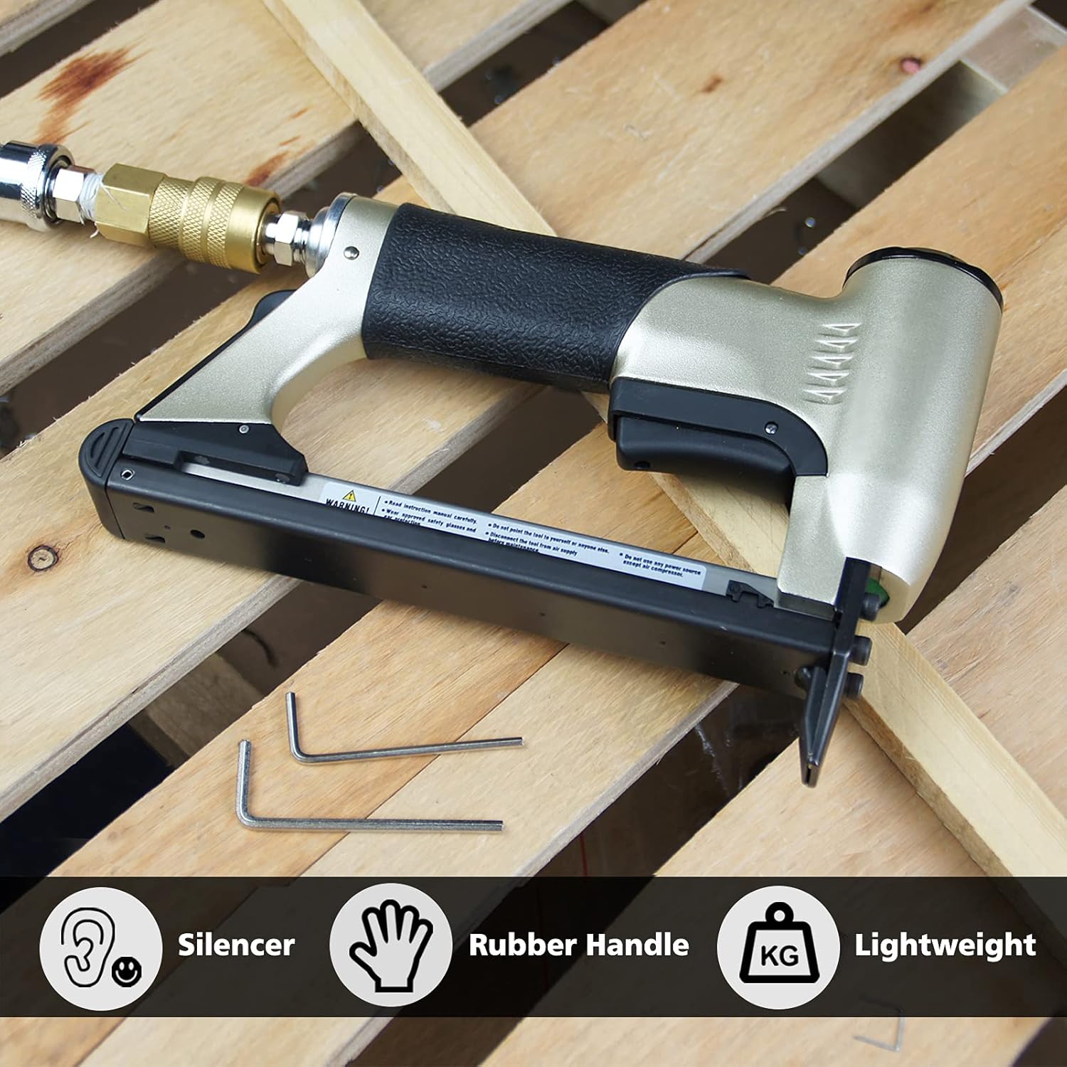 MT7116 22 Gauge Pneumatic Upholstery Staple Gun 3/8-Inch Crown Fine Wire Stapler 1/4-Inch to 5/8-Inch Leg Length Air Power Upholstery Stapler 71 Series Staple Gun for Fabric, Upholstering, Furniture : Tools & Home Improvement