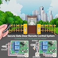 Vista 2 de DieseRC DC 12V 24V 30V Interruptor de control remoto seguro universal inalámbrico 433Mhz RF Placa receptora de relé de 10A con 2 llaveros