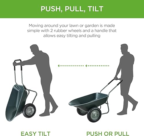 Vista 60 de Best Choice Products carretilla de jardín para hogar con doble rueda