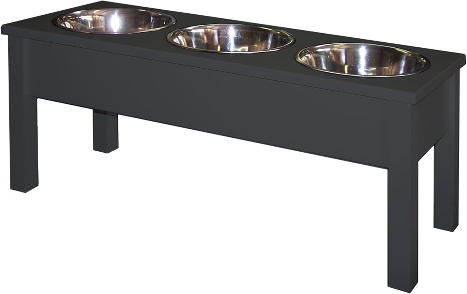 Pet Goods 3-Bowl 3-Quart Craftsman Pet Triple Diner, Black