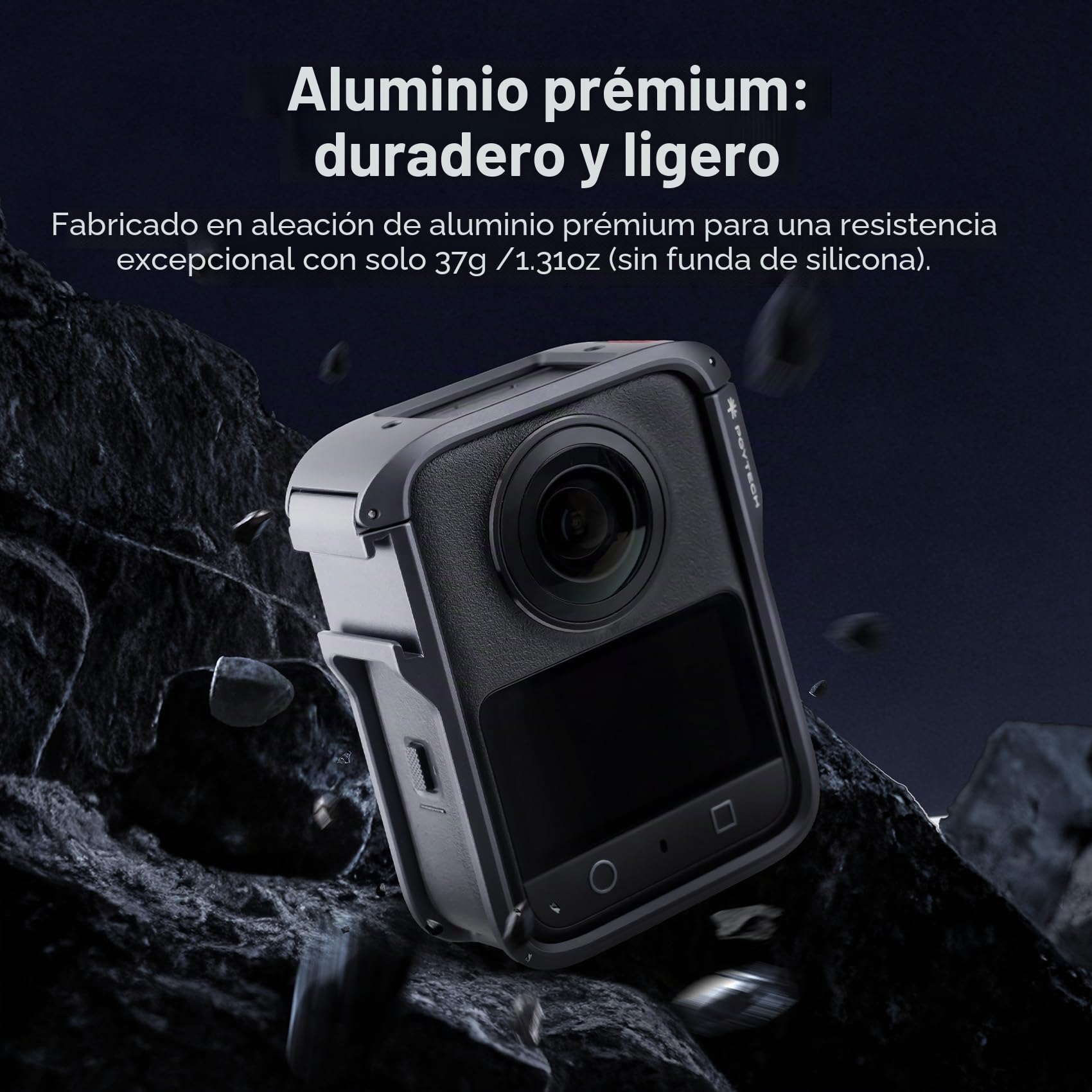 PGYTECH Jaula Cámara para dji Osmo 360, Marco Protector Panorámico | Protección de Marco Completo, Zapata Fría Expansión, Vista 360 Sin Obstrucciones, Bloqueo Rápido, Aluminio Ligero