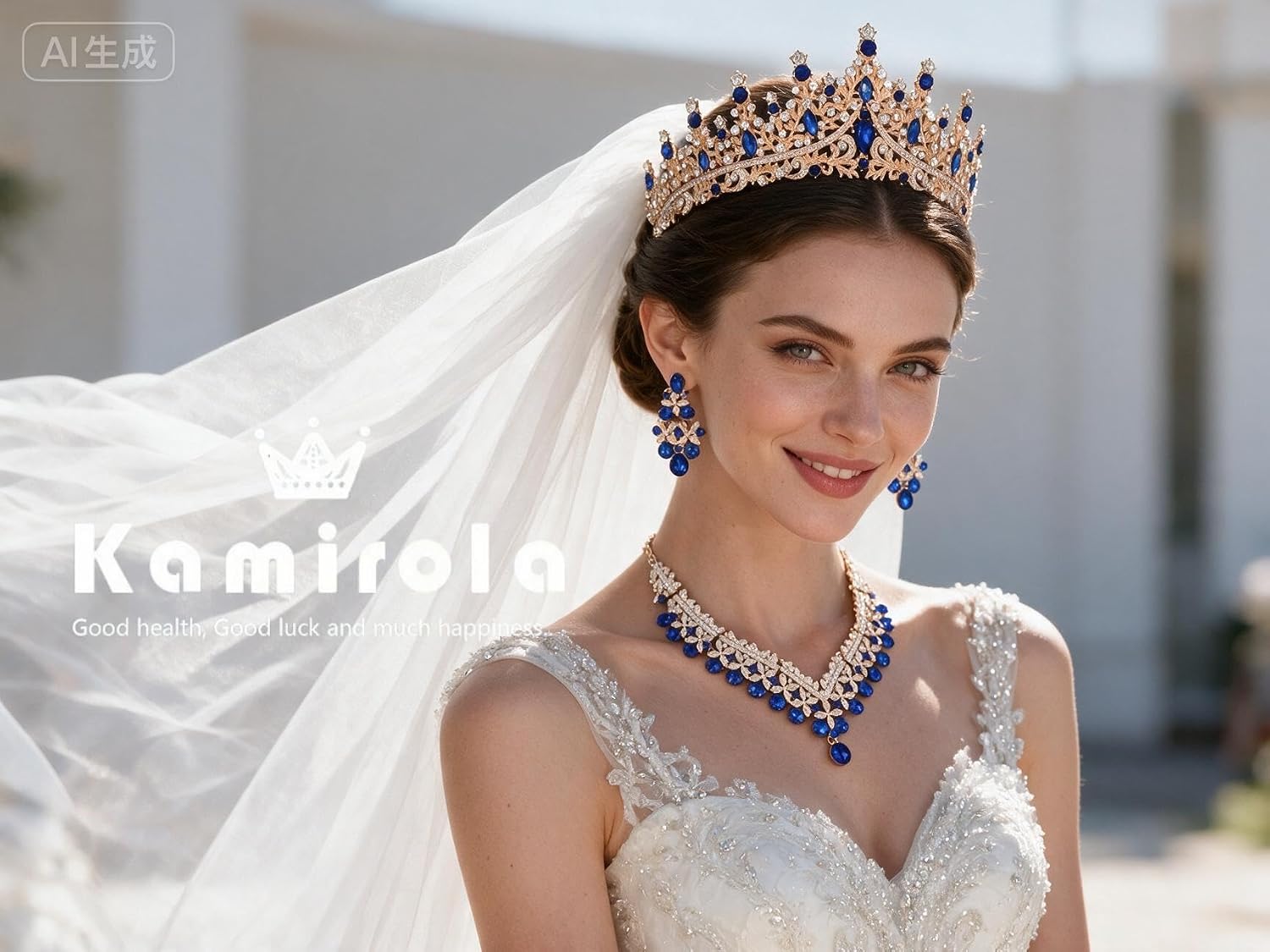 Kamirola Tiaras and Crowns for Women,Tiaras Earrings Necklace, Crystal Bridal Jewelry Set, Costume Party Halloween Prom Pageant Jewelry for Women(TR43) image 2