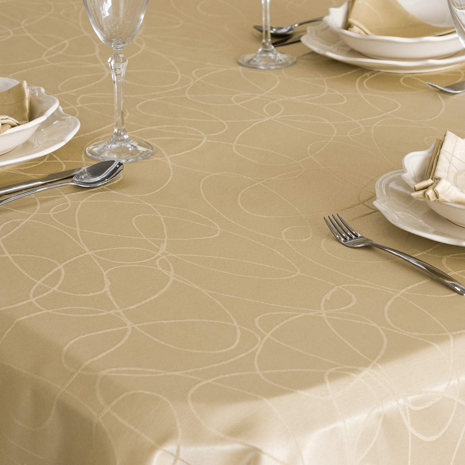 BGEUROPE Nappe - Antitache - Beige - Réf. Lines - 150cm x 350cm