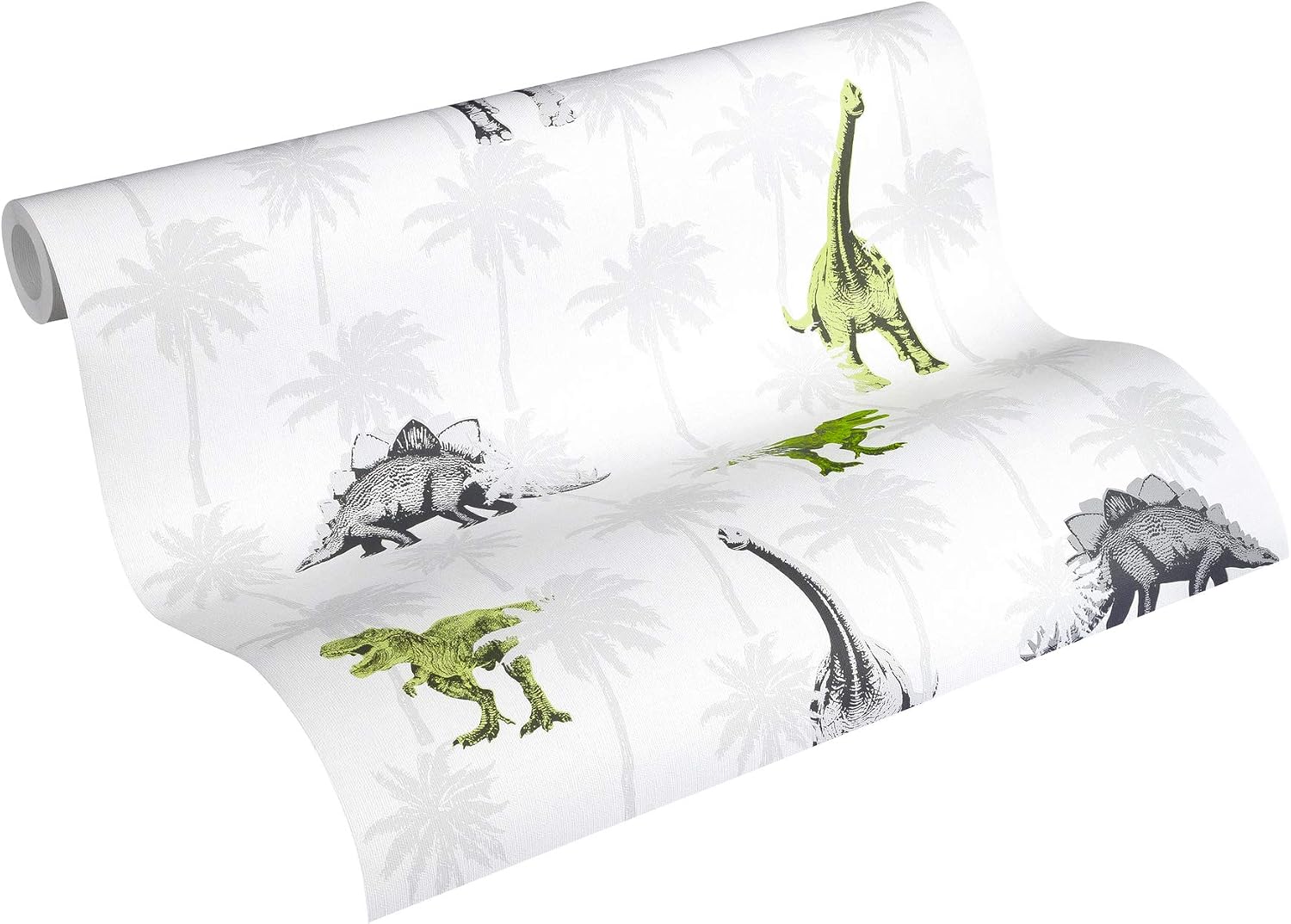 Kids Wallpaper Little Stars Non-Woven Wallpaper 10.05 m x 0.53 m Green Grey White Made in Germany by Livingwalls 358352 35835-2