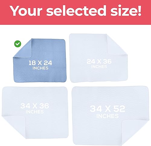 Miniatura 4 de Utopia Bedding Almohadillas lavables de 18 x 24 pulgadas (paquete de 4), impermeables, reutilizables, de gran absorción, para incontinencia para