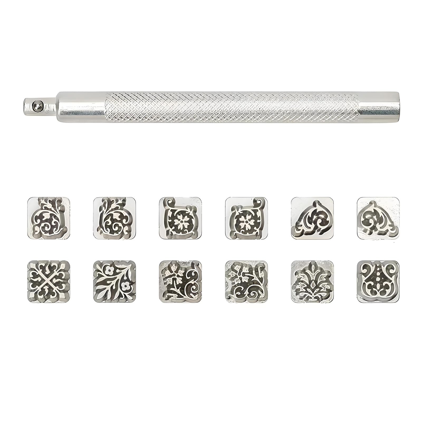 12 Pattern Leather Stamping Set Sturdy Kirsite Professional Leather Stamps