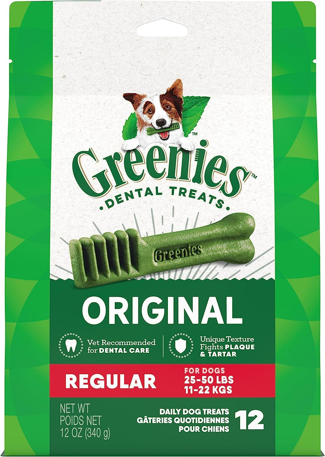 GREENIES Original Dental Chew Treats | Regular Size 12 Count - Pack of 3