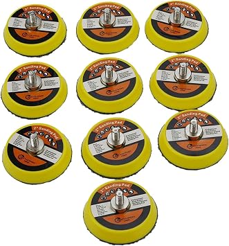 Hardwearing Metal and PU Backing Plate 2inch Diameter M6 Thread 10 Pack for Sander Machines in Auto Body RepFor Air and Woodworking Environments