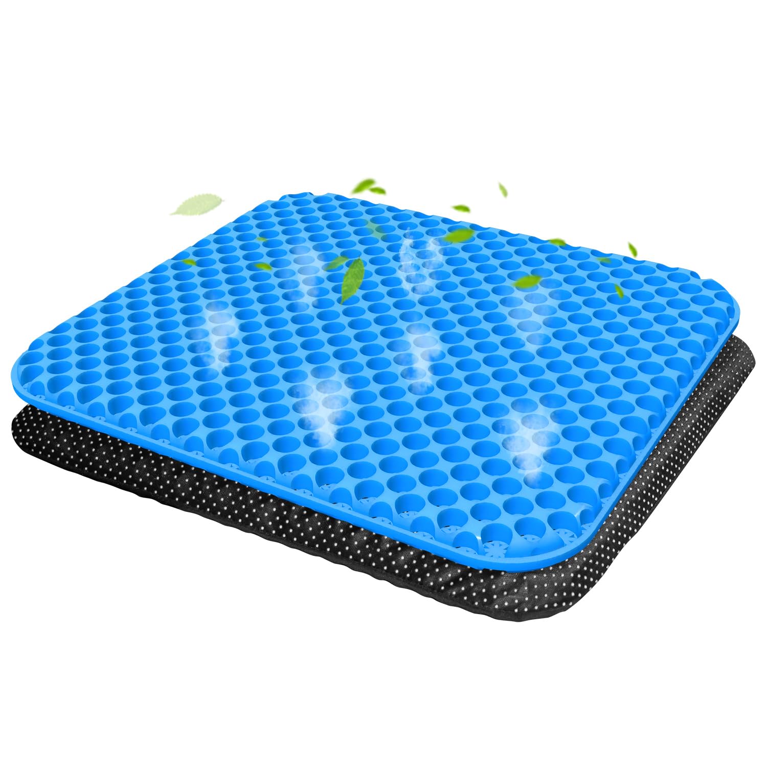 Braic Gel Seat Cushion with Non-Slip Covers,Soft & Breathable,Office Chair,Pressure Sore,Desk Chair,Gaming,Car,Pressure Cushions for Bottoms,Cushion Seat Pads for Long Sitting (Blue-45×45cm)