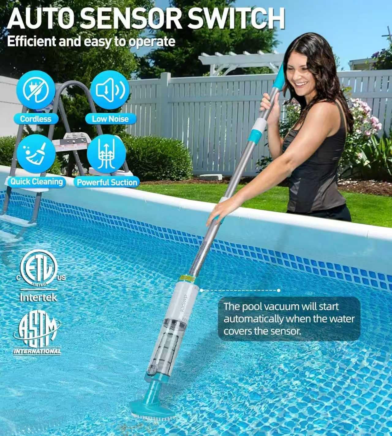 4-in-1 Cordless Rechargeable Small Pool Hot Tub Spa Pond Vacuum, Handheld Pool Cleaner Ideal for Spas, Hot Tubs Pond & Small Pools – 2026 New Model