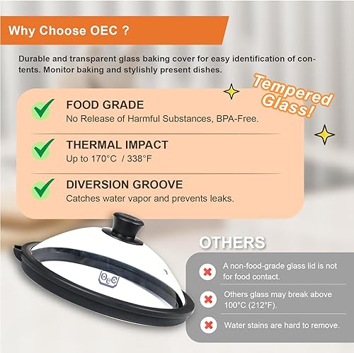 Miniatura 7 de OEC Libera la inspiración culinaria! Tapa de microondas con bloqueo de agua, mantiene la humedad, evita la sequedad, cocinar más fácil, sabor y