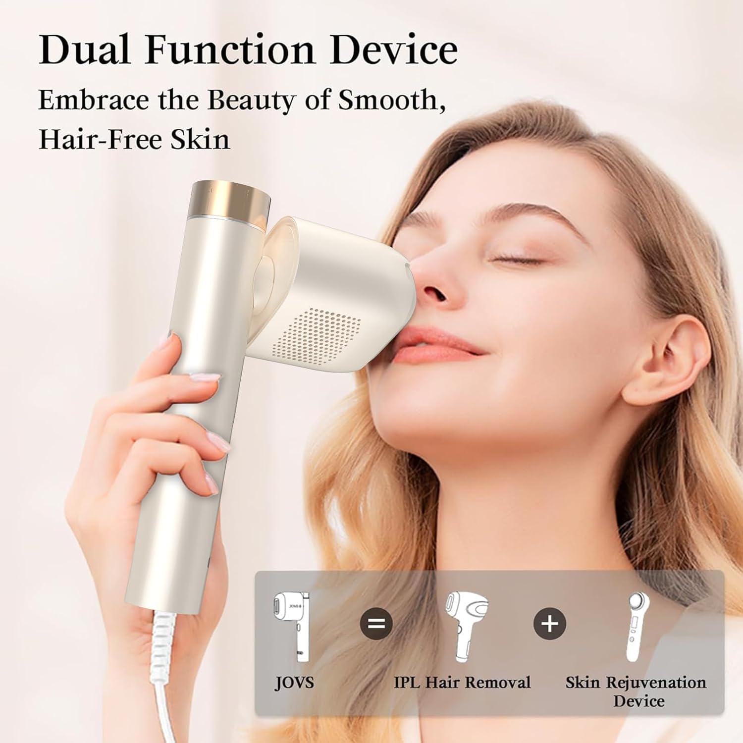 JOVS Laser Hair Removal, IPL Hair Removal for Women and Men, 37°F Painless Sapphire Ice-Cooling Tech, 6 Modes for Whole Body Hair Removal Device, 2 in 1 Skin Rejuvenation, 330° Rotation