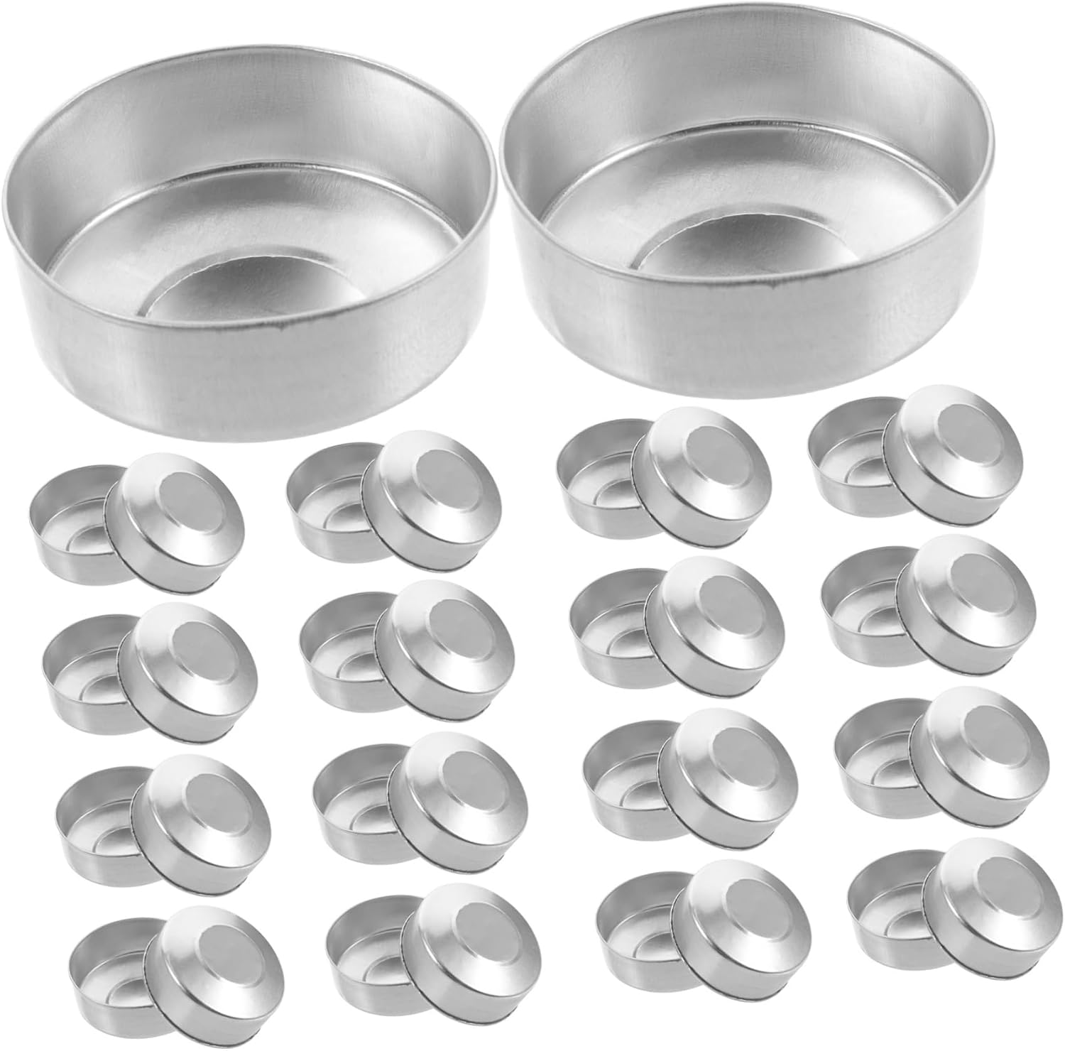 500pcs Aluminum Tea Light Tins Silver Empty Candle Making Containers for DIY Crafts and Storage