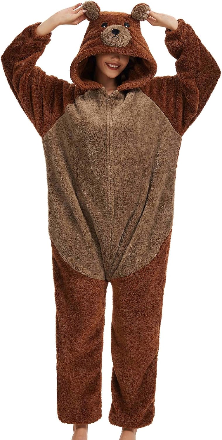 Très Chic Mailanda Unisex Fleece Animal Adult Onesie Costume Pajamas Zip Up Plush Sleepwear Loungewear - Image 2