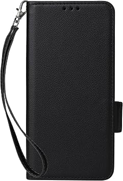 Compatible with Redmi Note 14 Pro 4G Wallet Case,PU Leather Folio Flip Case Compatible with Redmi Note 14 Pro 4G Cell Phone Leather Case Black
