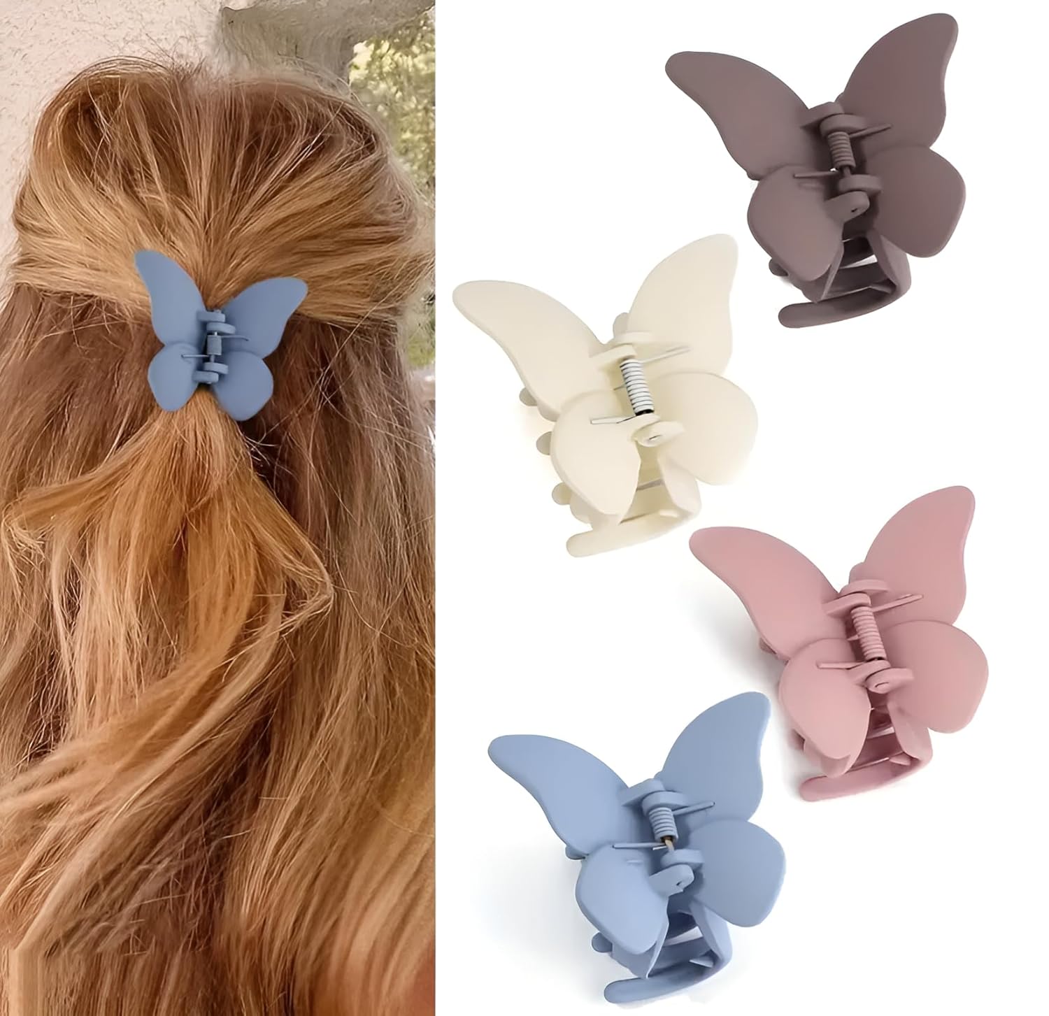 PACTIV Butterfly Claw Clips 2.7″ Butterfly Hair Clips for Women Claw Clips for Thick, Thin Hair Strong Hold Hair Accessories (4 Pcs) PACTIV Butterfly Claw Clips 2.7″ Butterfly Hair Clips for Women Claw Clips for Thick, Thin Hair Strong Hold Hair Accessories (4 Pcs)