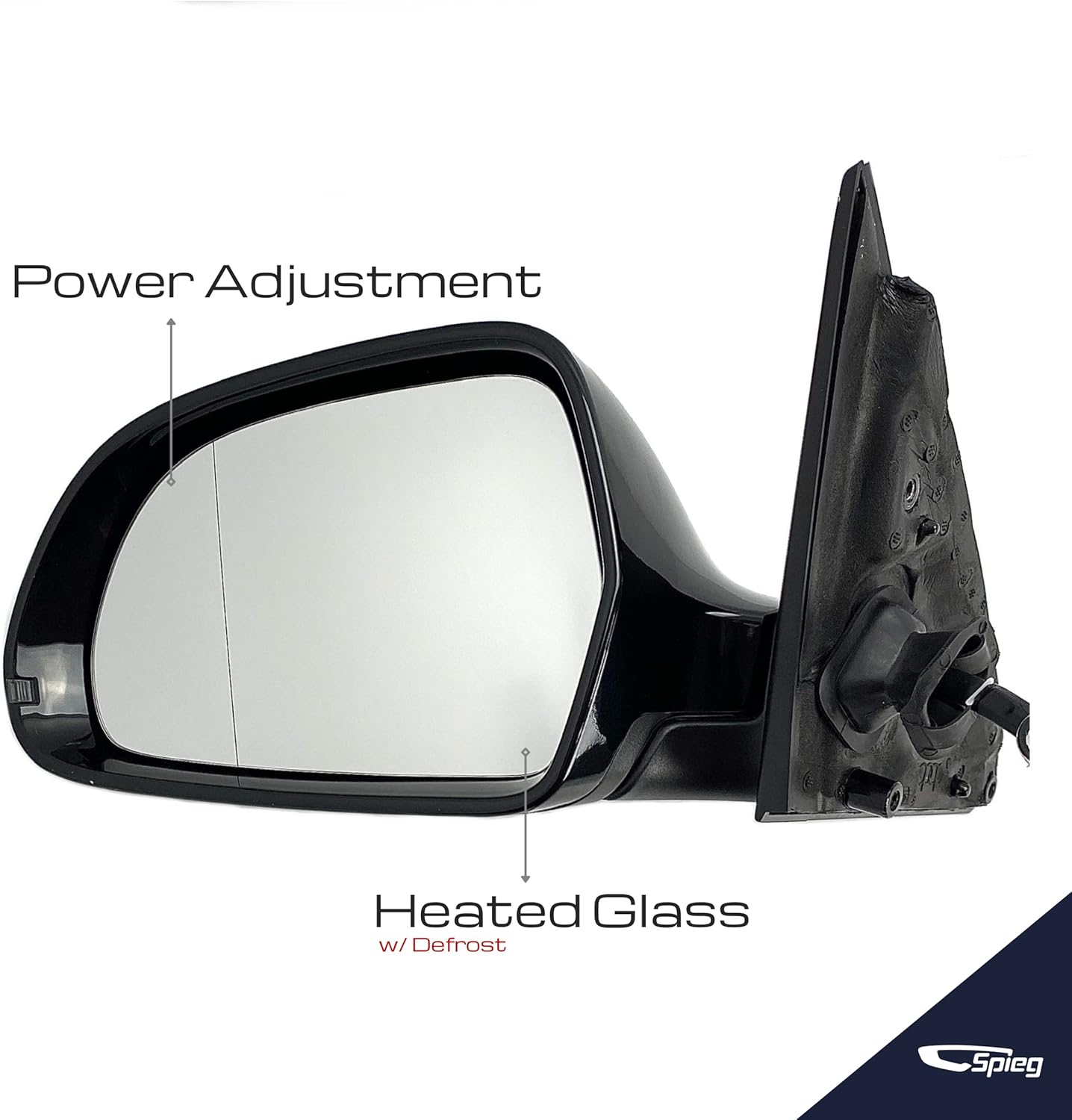 Spieg Driver Side Mirror Replacement for 2010-2016 Audi A4, A4 Quattro, S4 | Left Side View Mirror Assembly with Power Adjustment Heated Turn Signal Light | Painted Black 6 pins AU1320116