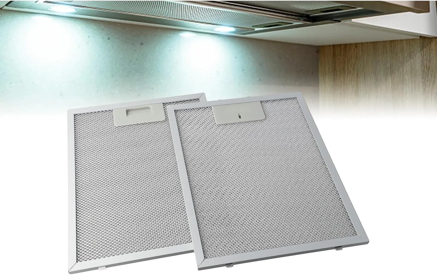 2PCS Hood Filter Aluminum Alloy Fume Filter 300 X 240 X 9mm Cooker Hood Filters Mesh Extractor Vent Filter Kitchen Accessories