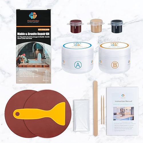 Miniatura 7 de Kit de reparación de granito y kit de reparación de mármol (color coincidente), kit de reparación de encimera de cuarzo, epoxi de granito, kit de