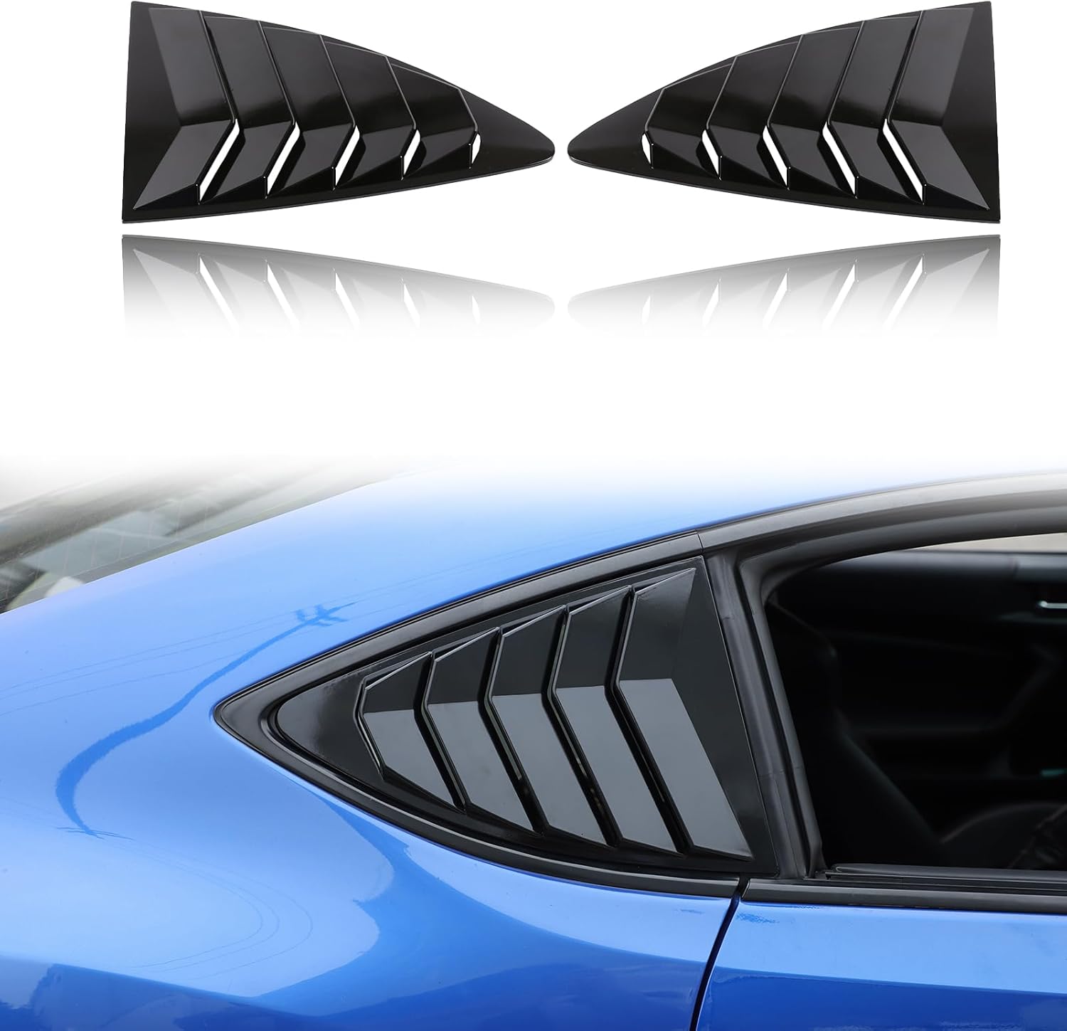Rear Side Window Scoop Air Vent/Louver Shades for 2012-2021 Scion FR-S Subaru BRZ and Toyot@ 86,Left/Right Glossy Finish Racing Style Wind Deflector/Shade Guard/Rain Guard,2 Pieces (Style C)