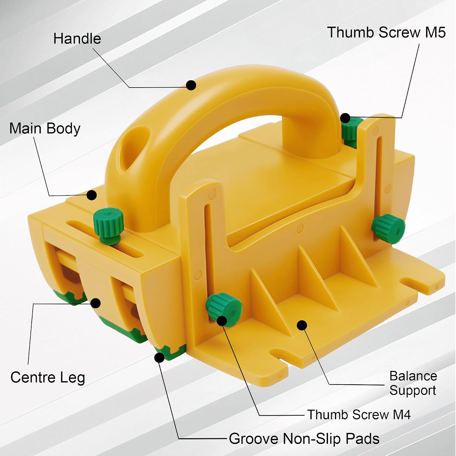 Table Saw Push Block for Woodworking | Router Tables, Band Saws & Jointers | Cuts Safe for Widgets, Difficult Cuts, ThinRips & Dowel Cuts | Prevent Kickback and Protect Hands