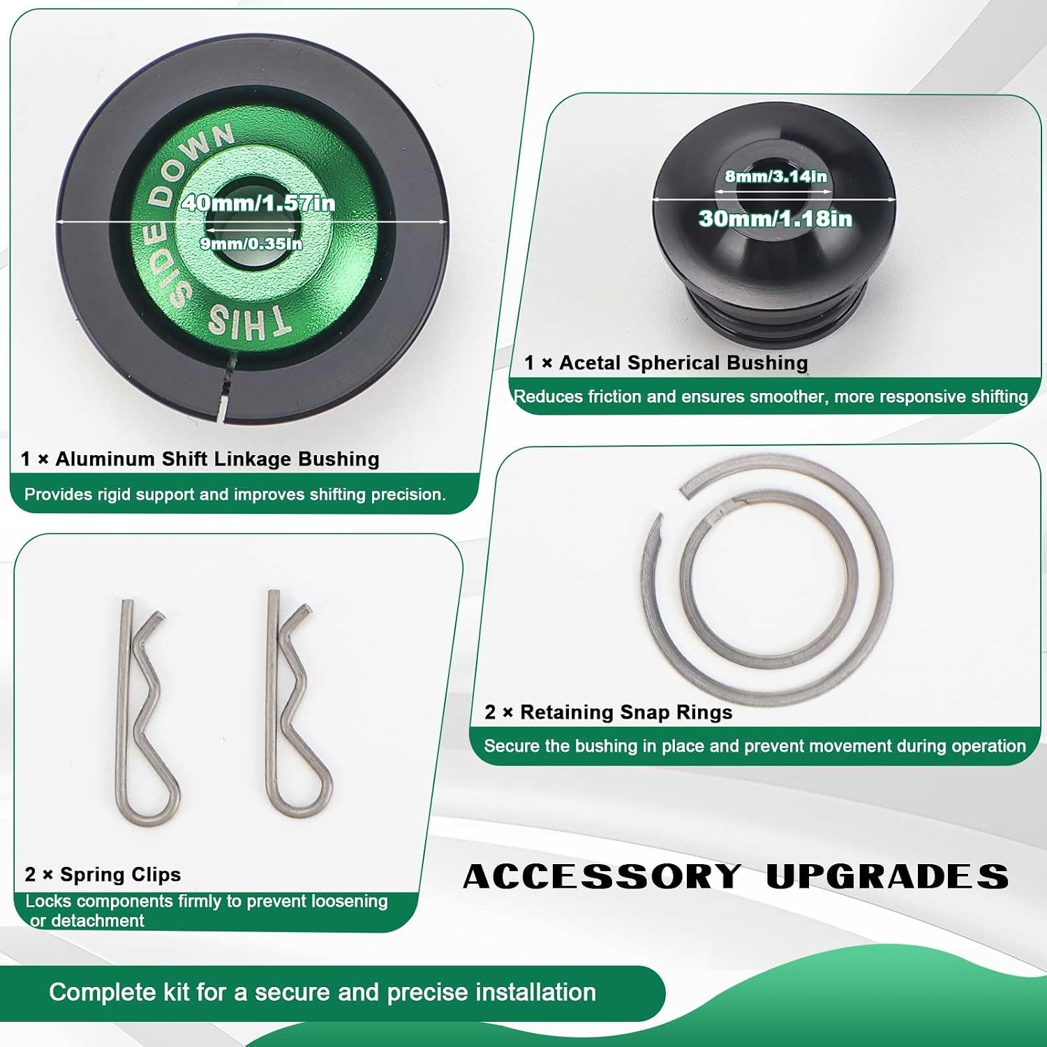 Shift Linkage Bushing Kit Fit for Honda Civic Si/MT 2007+, for Honda Civic Type R 2015-2017, for Honda Accord MT (8th/9th Gen) 2008-2017