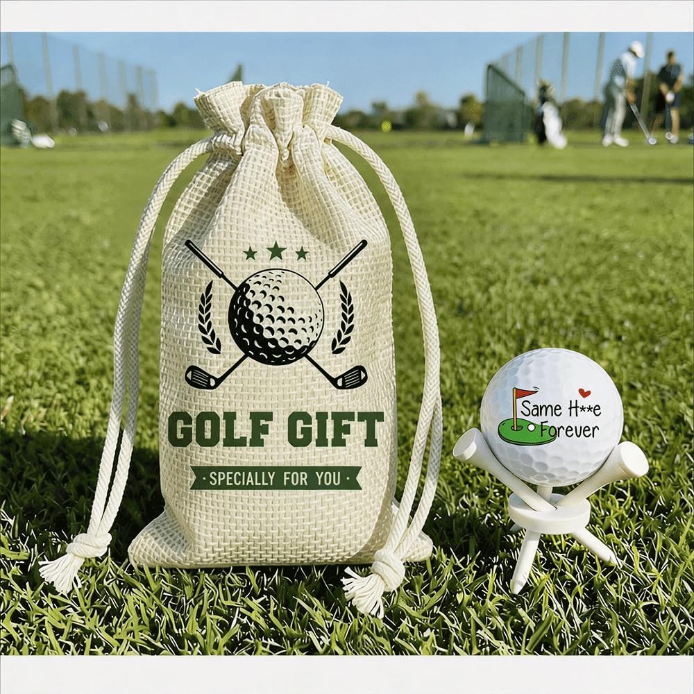 Romantic Desktop Display Gift for Man Women, Birthday Gift for BF, Golf Gifts for Couple Her Dad Mom, Same Hole Forever Golf Ball Desktop Display Decor