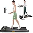 UREVO Walking Pad Under Desk Treadmill, Treadmills for for Home Office, Portable Walking Treadmill 2.25HP, Walking Jogging, Orange