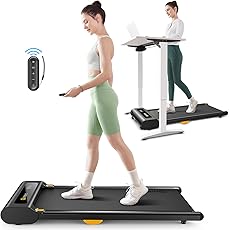 UREVO Walking Pad Under Desk Treadmill, Treadmills for for Home Office, Portable Walking Treadmill 2.25HP, Walking Jogging, Orange